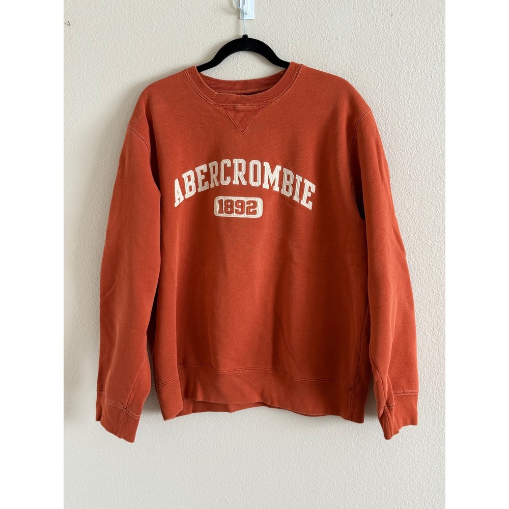 Abercrombie & Fitch Mens XL Burnt Orange Embroidered 1892 Logo Sweatshirt